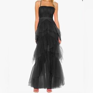 Women's Black Tulle Formal Dress